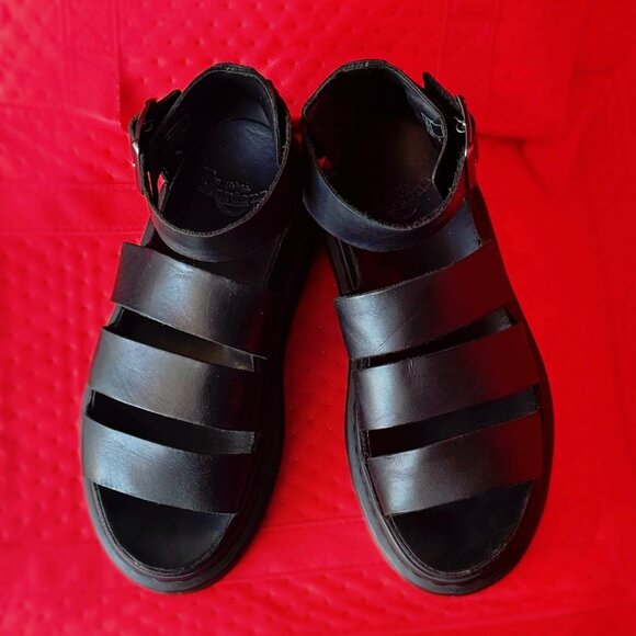 Dr Martens Womens Black Leather Platform Gladiator Sandals - Clarissa (W US9) - Picture 5 of 6